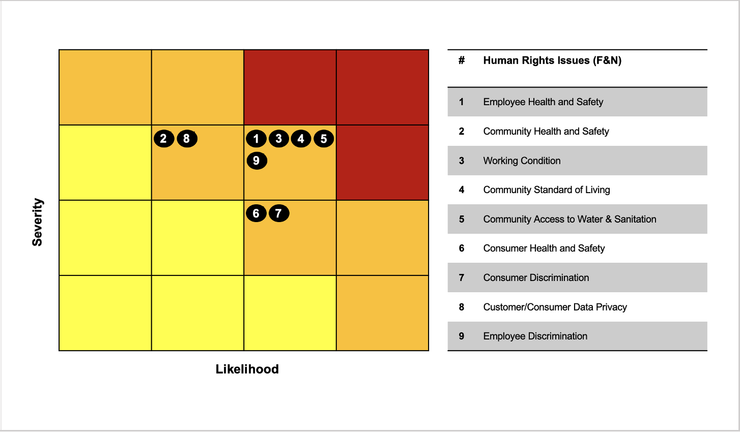F&N Human Rights Risk Matrix